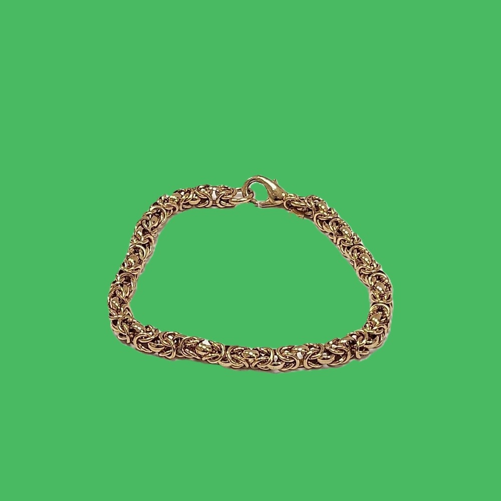 1928 Jewelry Company Gold Tone Byzantine Chain Link Bracelet Lobster Clasp